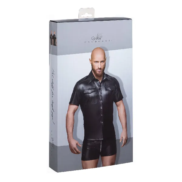 Noir Handmade Sexy And Elegant Shirt With Front Pockets Noir Male Sex Toys