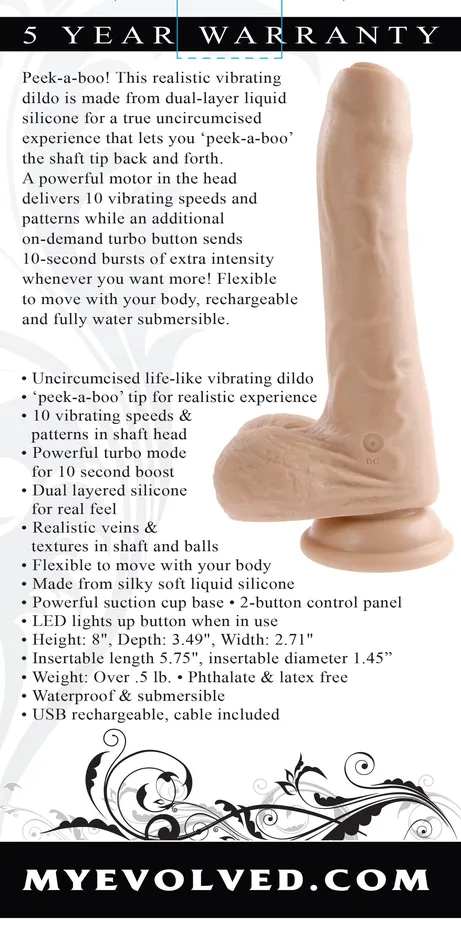 Peek a Boo Vibrating Dildo Light Evolved Novelties Dildos Peek a Boo Vibrating Dildo Light Evolved Novelties Dildos