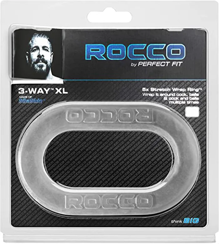 Perfect Fit Male Sex Toys The Rocco 3Way XL Wrap Ring Clear Perfect Fit Male Sex Toys The Rocco 3Way XL Wrap Ring Clear