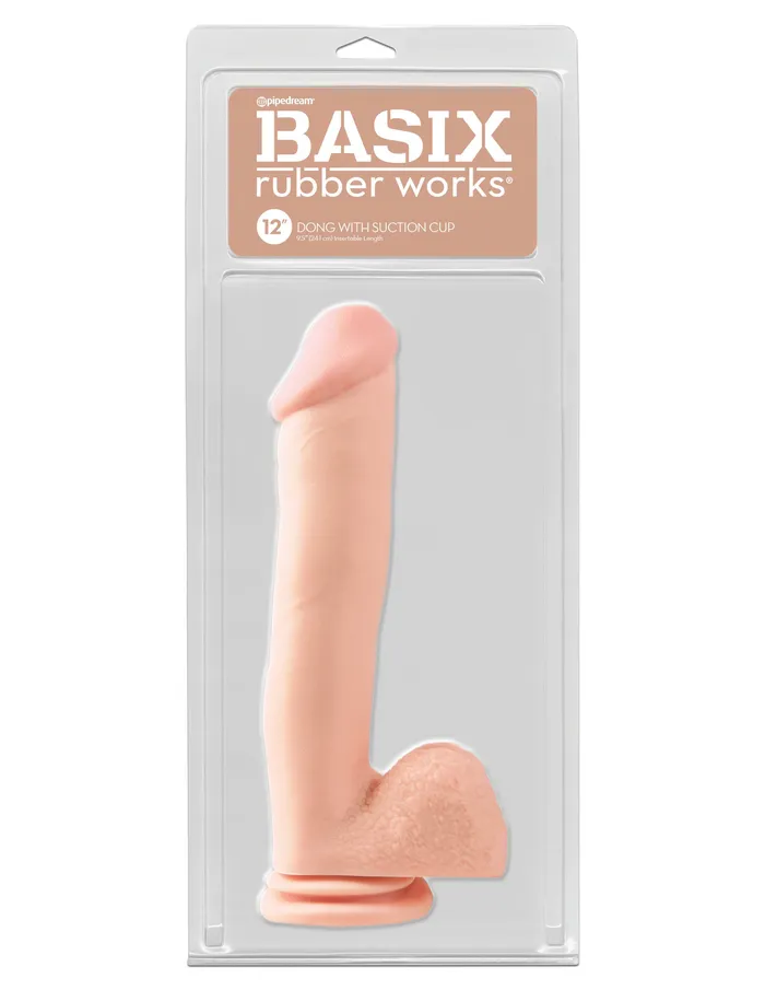 Pipedream Dildos Basix Rubber Works 12 Inch Dong With Suction Cup Light Pipedream Dildos Basix Rubber Works 12 Inch Dong With Suction Cup Light
