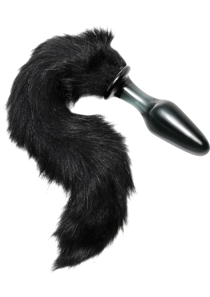 TAILZ Anal Tailz Midnight Fox Glass Butt Plug with Tail
