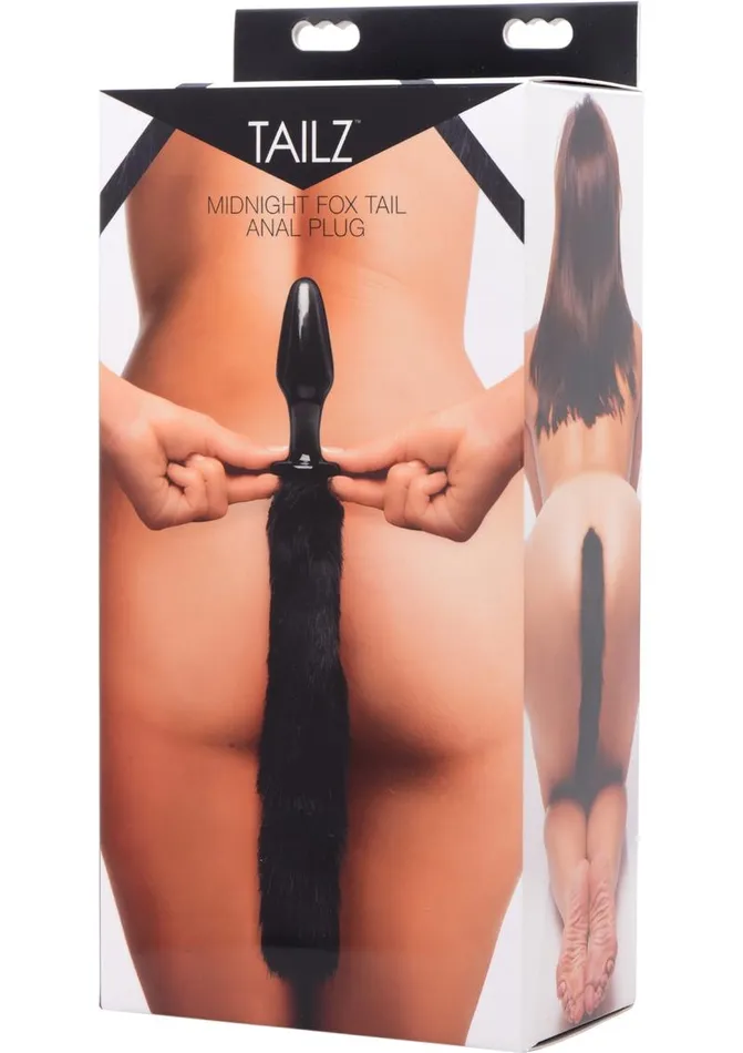 TAILZ Anal Tailz Midnight Fox Glass Butt Plug with Tail