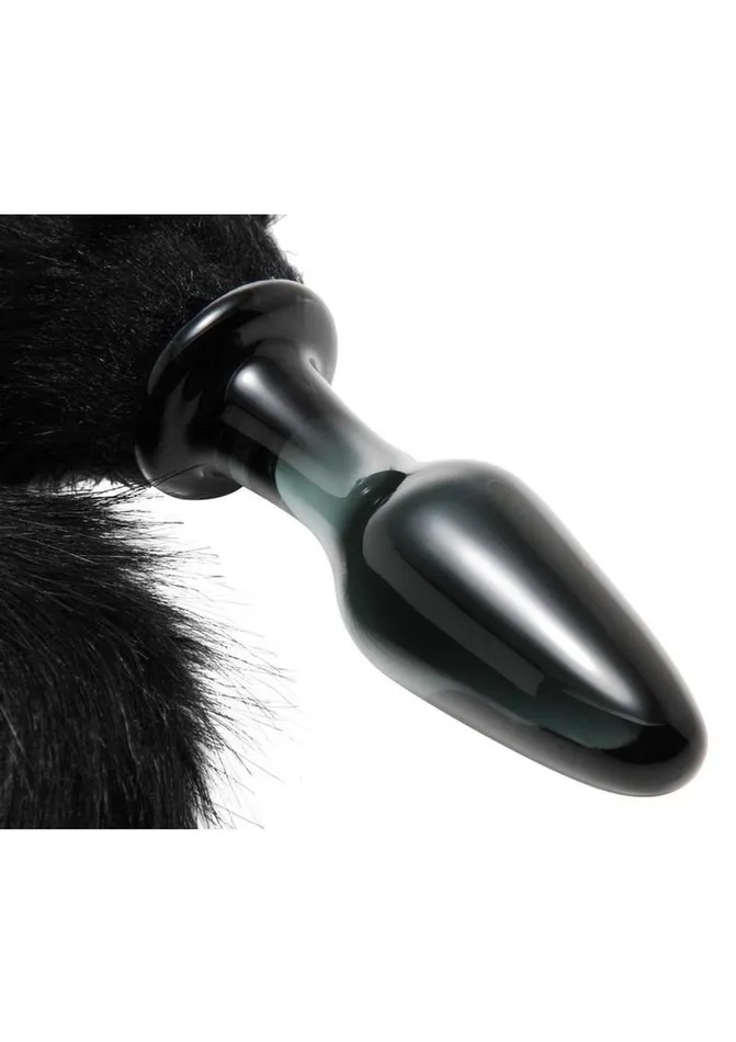 TAILZ Anal Tailz Midnight Fox Glass Butt Plug with Tail