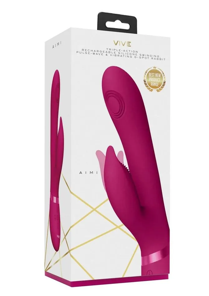 Vibrators Vive by Shots Vive Aimi Rechargeable Silicone Pulse Wave and Vibrating GSpot Rabbit