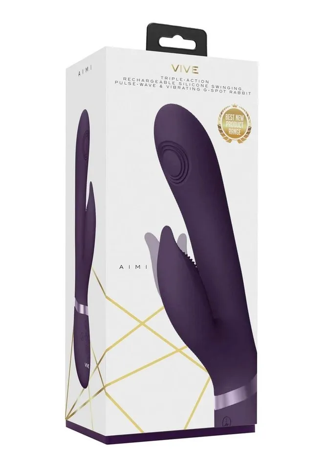 Vibrators Vive by Shots Vive Aimi Rechargeable Silicone Pulse Wave and Vibrating GSpot Rabbit