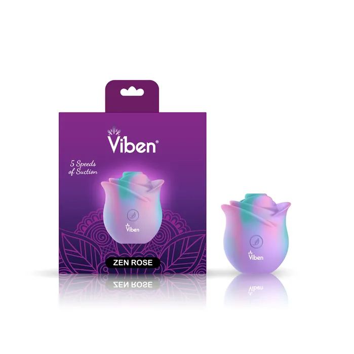 Vibrators Zen Rose Unicorn Handheld Rose Clitoral and Nipple Stimulator Viben