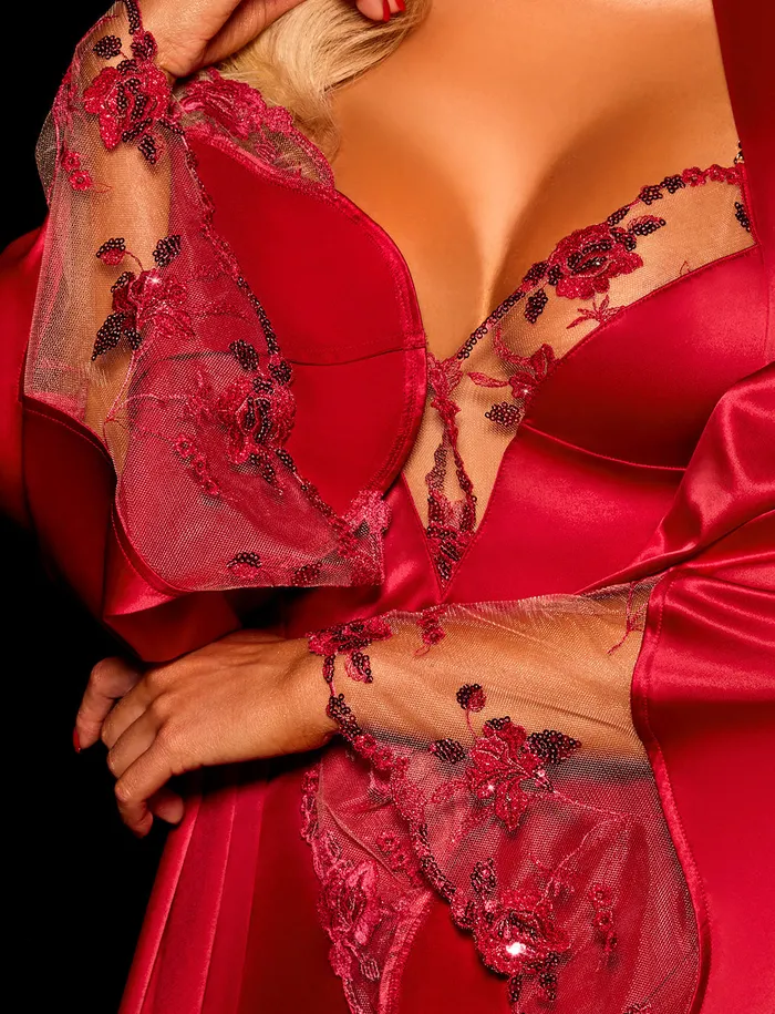 Anal Honey Birdette Whitney Sparkling Red Loungewear Set