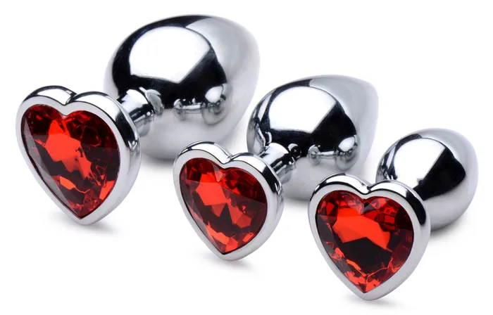 Anal XR Brands Red Heart Gem Anal Plug Set