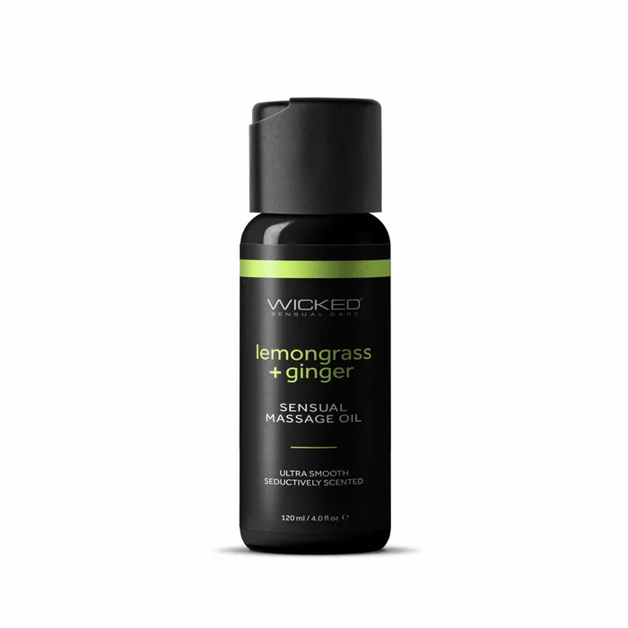 Couples Lemongrass Ginger Massage Oil 4oz Wicked Sensual Care
