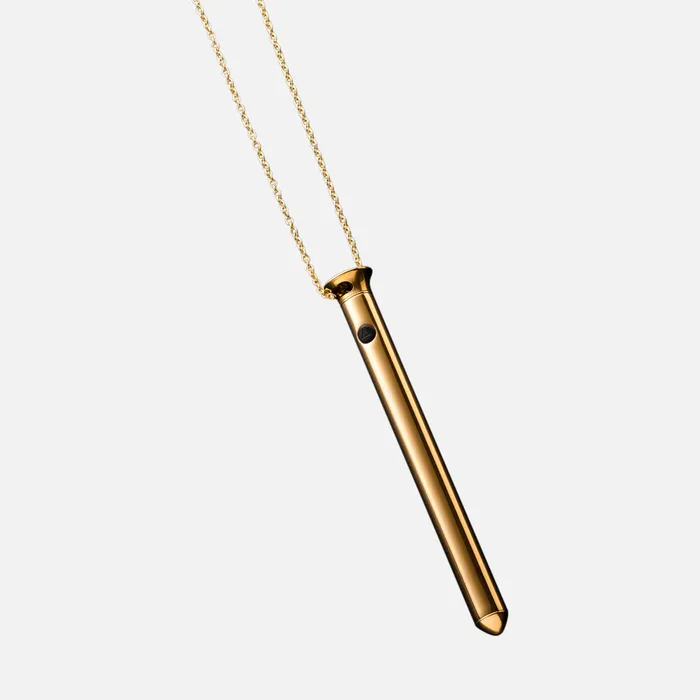 CRAVE Vesper 2 Bullet Vibrator Necklace 24KT Gold Female Sex Toys CRAVE Vesper 2 Bullet Vibrator Necklace 24KT Gold Female Sex Toys
