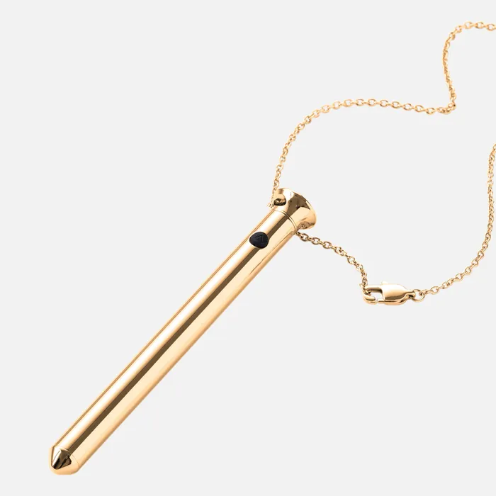 CRAVE Vesper 2 Bullet Vibrator Necklace 24KT Gold Female Sex Toys CRAVE Vesper 2 Bullet Vibrator Necklace 24KT Gold Female Sex Toys