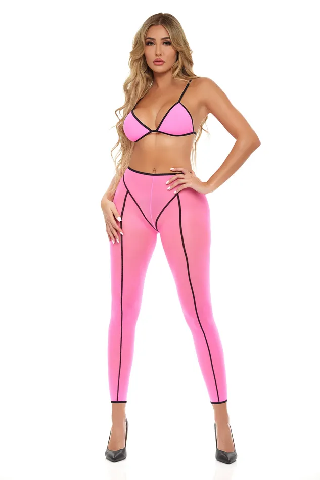 Dildos Pink Lipstick Double Vision 2pc Bra Set Pink