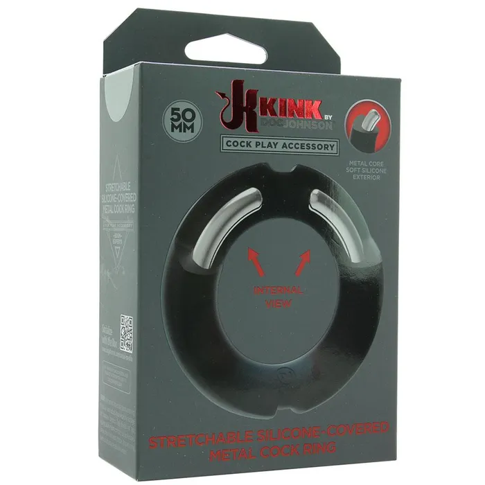 ECN Male Sex Toys Kink Stretchable SiliconeCovered Metal Cock Ring in 50mm ECN Male Sex Toys Kink Stretchable SiliconeCovered Metal Cock Ring in 50mm