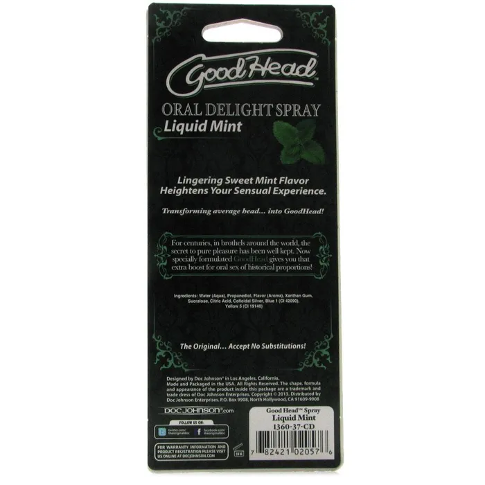 Female Sex Toys GoodHead Oral Delight Spray 1oz in Liquid Mint Pink Cherry