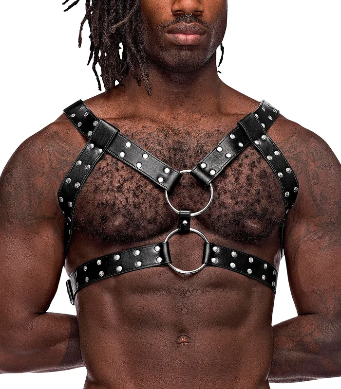 Gemini Leather Harness One Size Black Male Power Mens Underwear