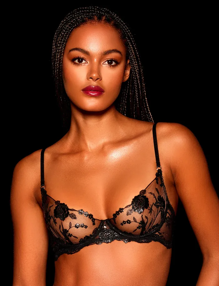 Honey Birdette Anal Whitney Black Bra Bottoms Lingerie Set
