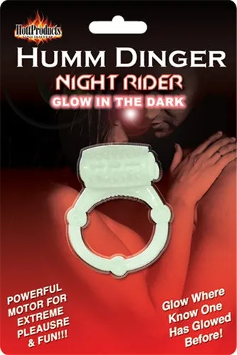 Humm Dinger Night Rider GlowintheDark Vibrating Penis Ring Each Hott Products Male Sex Toys