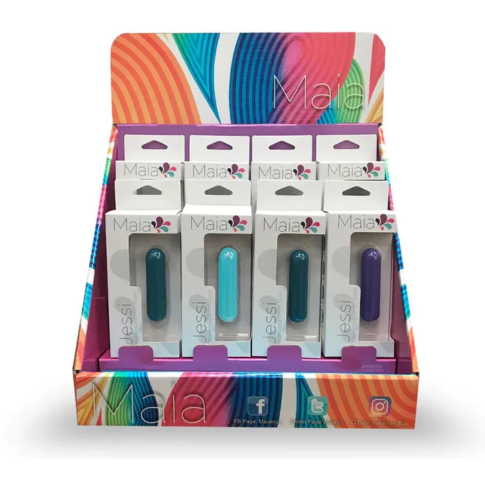 Jessi 8 Pc Display Mini Rechargeable Bullet Maia Toys Female Sex Toys