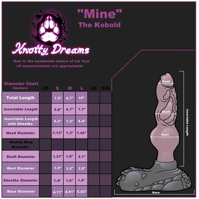 Knotty Dreams Project Mine the Kobold Small Firm Dildos