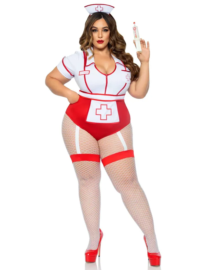 Leg Avenue Vibrators Plus Nurse Feelgood Sexy Costume 1x2x White Red