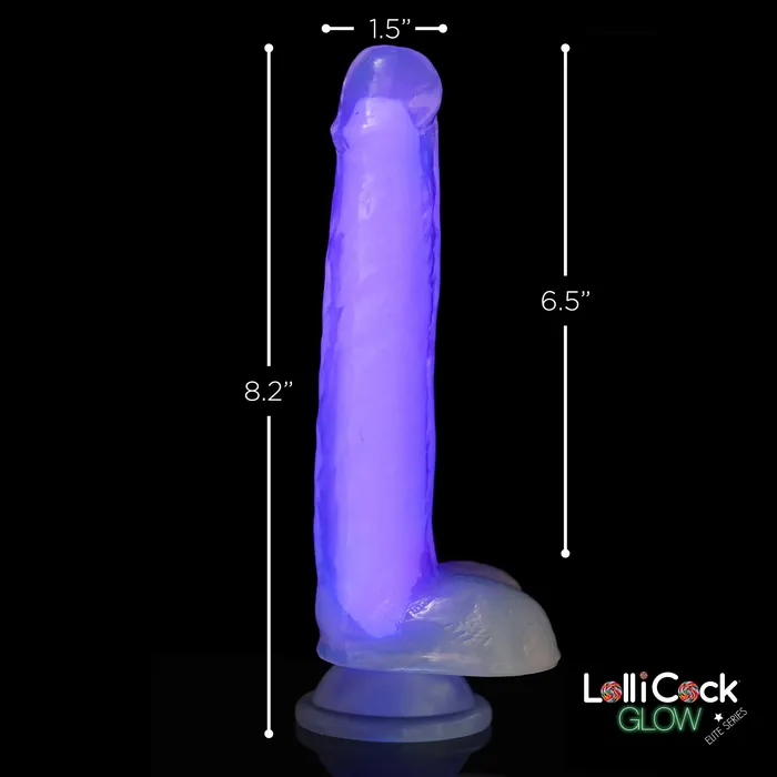 Lollicock Dildos Lollicock 7 GlowInTheDark Silicone Dildo With Balls Purple Lollicock Dildos Lollicock 7 GlowInTheDark Silicone Dildo With Balls Purple