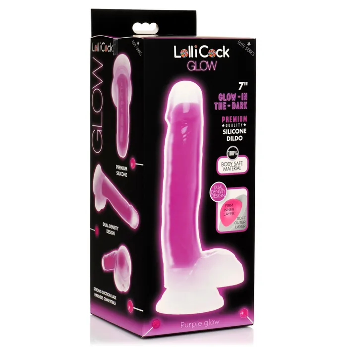 Lollicock Dildos Lollicock 7 GlowInTheDark Silicone Dildo With Balls Purple Lollicock Dildos Lollicock 7 GlowInTheDark Silicone Dildo With Balls Purple