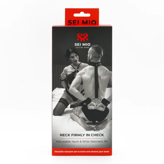 Male Sex Toys SEI MIO Neck Firmly In Check Adjustable Neck and Wrist Restraint Kit