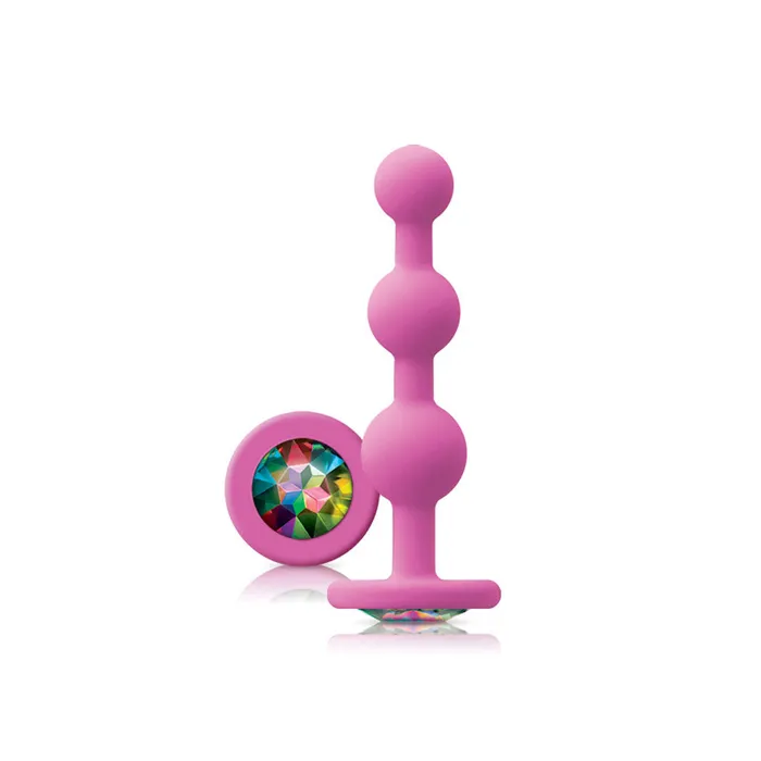 nsnovelties Vibrators Glams Ripple Rainbow Gem Pink