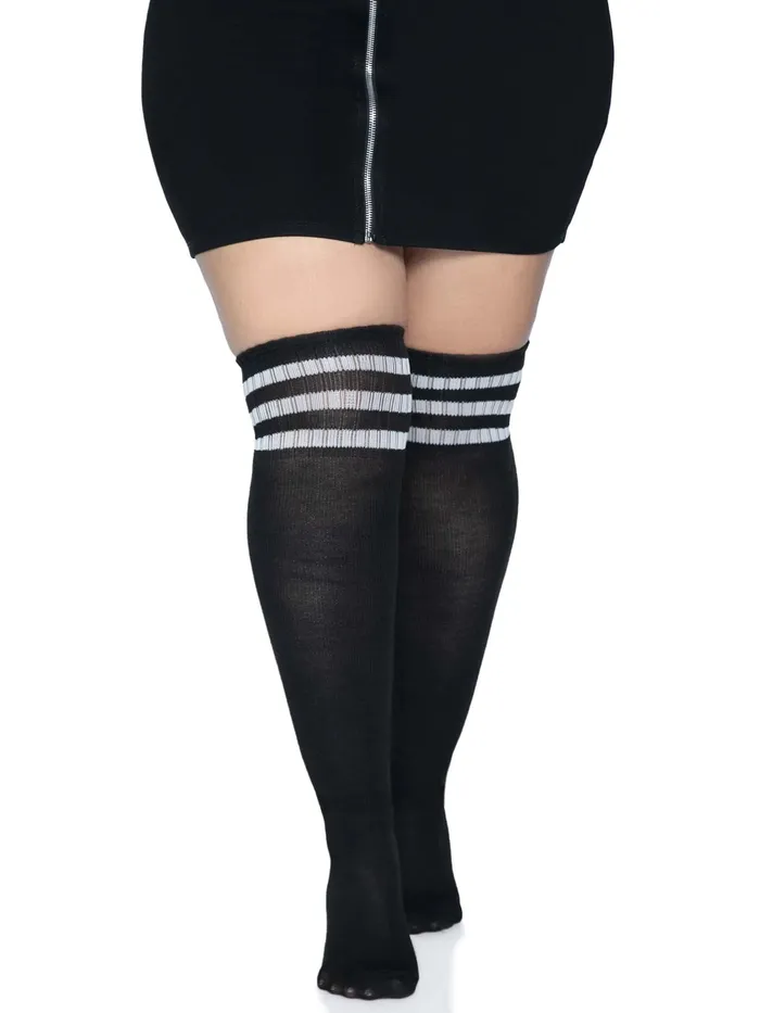 Over the Knee Athletic Socks 1x2x Blackwhite Leg Avenue Anal