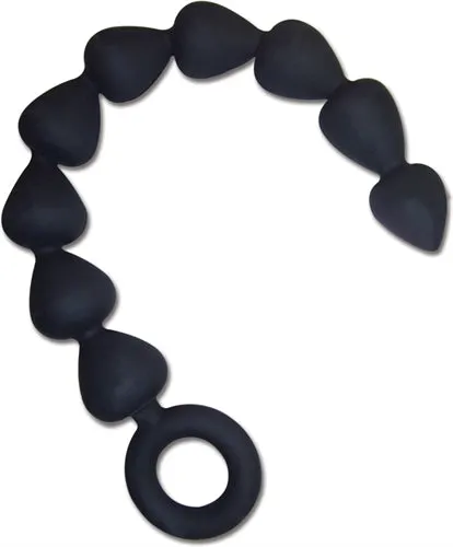 Sex and Mischief Silicone Anal Beads Black Sportsheets Anal