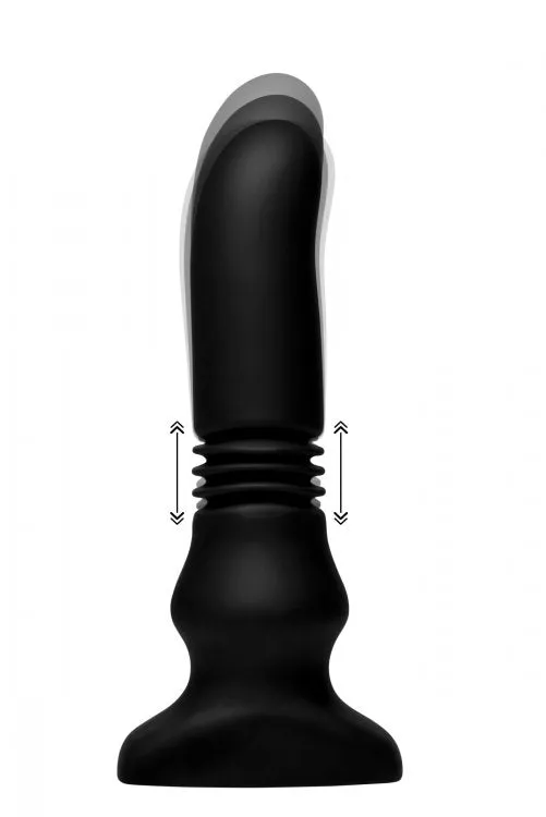 Thunder Plugs Silicone Vibrating and Thrusting Plug Black 2024 Holiday Sale Anal