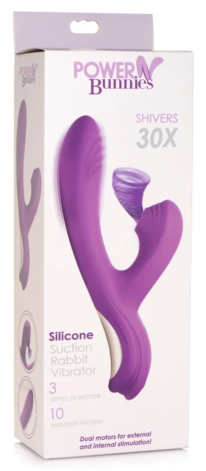 Vibrators Power Bunnies Power Bunnies Shivers 30x Suction Vibe Purple