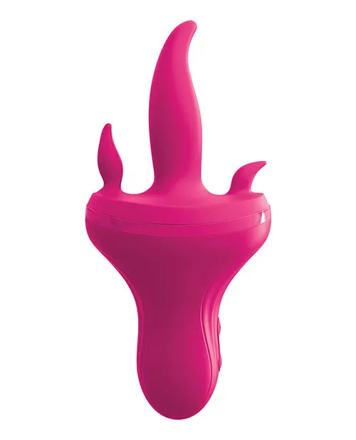 3 Some Vibrators 3Some Holey Trinity Triple Tongue Vibrator Multi Speed Rechargeable Pink