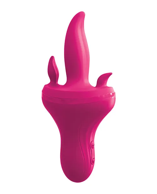 3 Some Vibrators 3Some Holey Trinity Triple Tongue Vibrator Multi Speed Rechargeable Pink