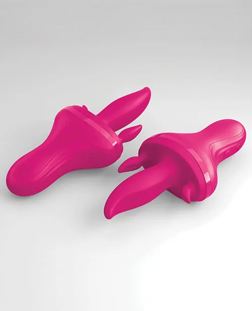 3 Some Vibrators 3Some Holey Trinity Triple Tongue Vibrator Multi Speed Rechargeable Pink