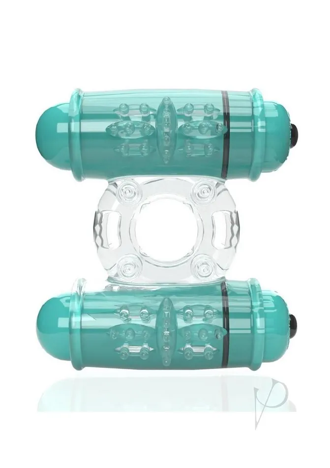 4T Double Wammy Silicone Dual Vibrating Couples Cock Ring Kiwi Screaming O Couples