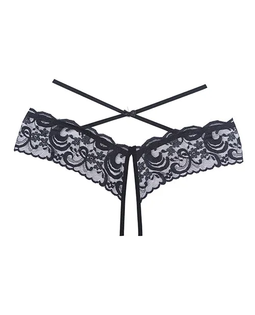 Adore Dare Me Cross Waist Open Lace Panty Black OS Adore Vibrators Adore Dare Me Cross Waist Open Lace Panty Black OS Adore Vibrators