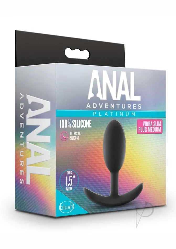 Anal Adventures Anal Anal Adventures Platinum Silicone Vibra Slim Butt Plug Medium Black Anal Adventures Anal Anal Adventures Platinum Silicone Vibra Slim Butt Plug Medium Black