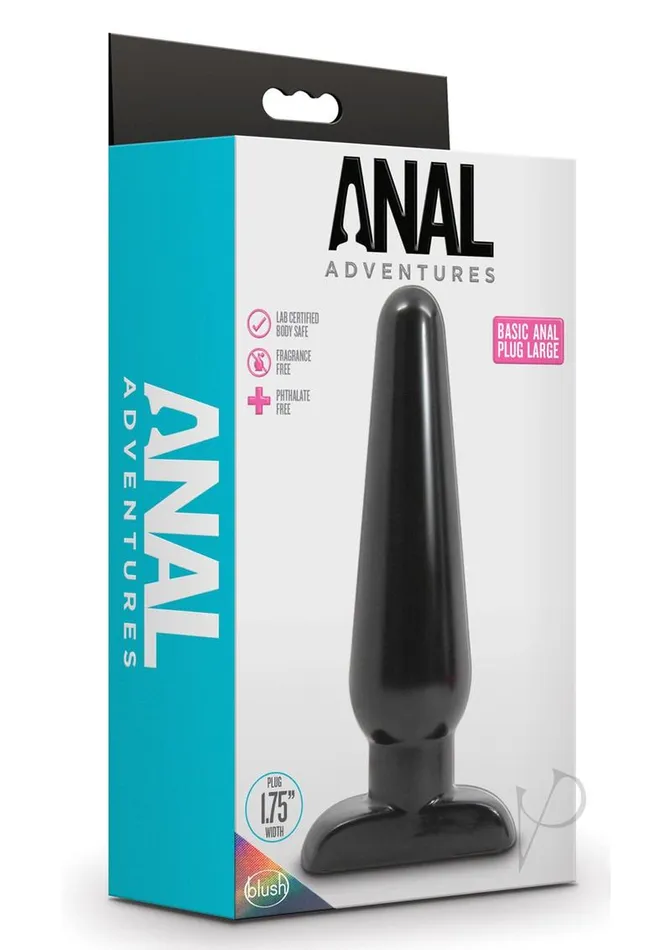 Anal Adventures Male Sex Toys Anal Adventures Basic Anal Plug Large Black