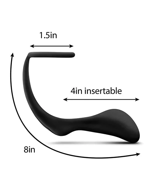 Anal Adventures Platinum Silicone Cock Ring and Butt Plug Black Anal Adventures Male Sex Toys