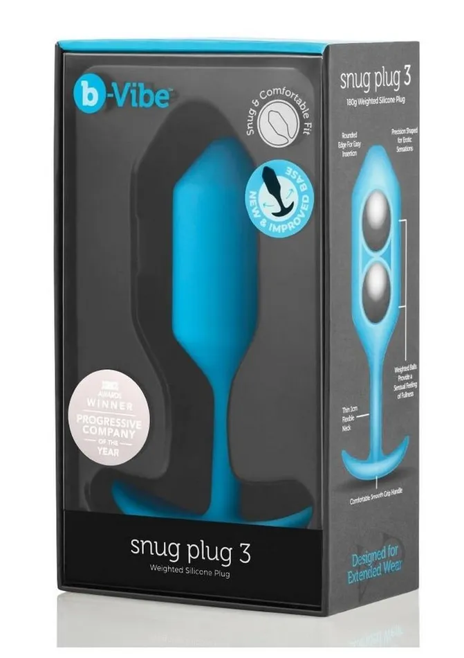Anal B Vibe BVibe Snug Plug 3 Silicone Weighted Anal Plug Teal