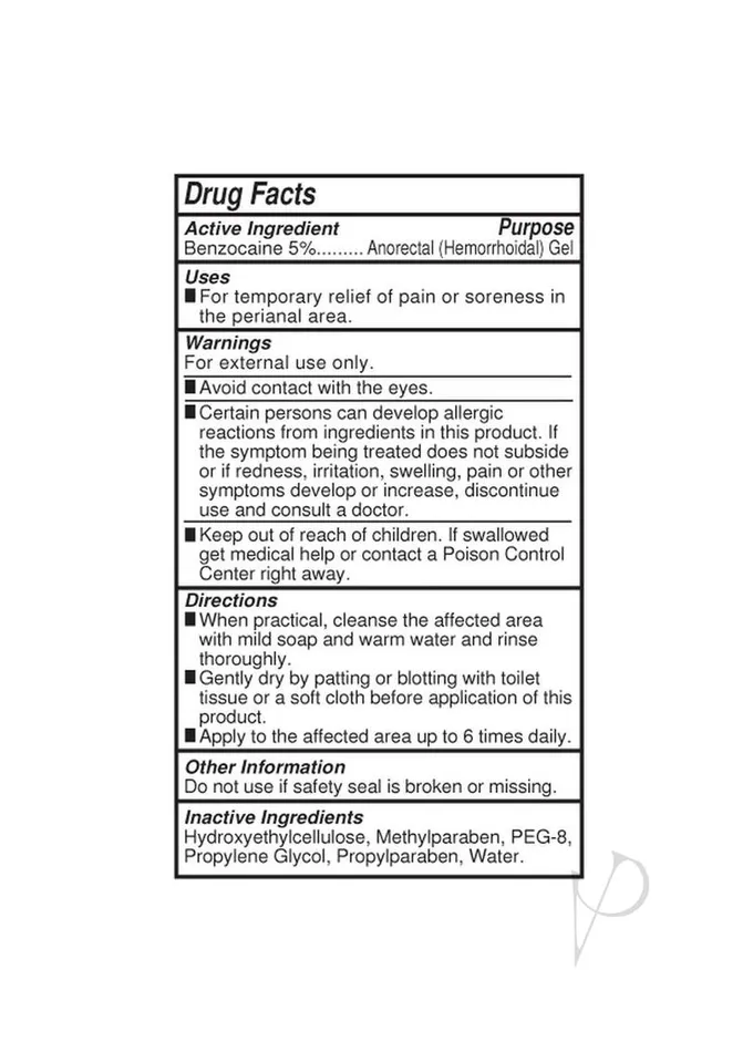 Anal Body Action Anal Glide Anal Desensitizer Water Based Lubricant 2oz Body Action Products