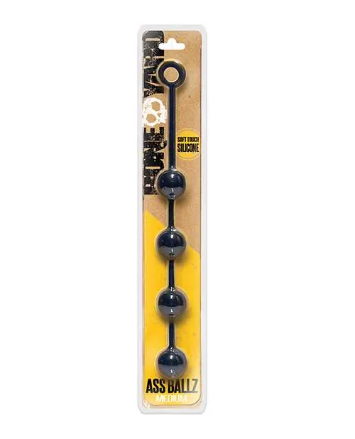 Anal Boneyard Boneyard Ass Ballz Silicone Anal Beads Medium Black