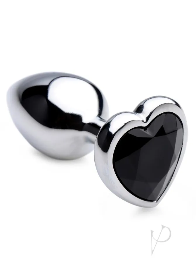 Anal Booty Sparks Booty Sparks Gemstones Black Heart Anal Plug Small Black