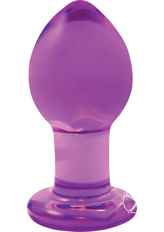 Anal Crystal Premium Glass Butt Plug Medium Purple Crystal
