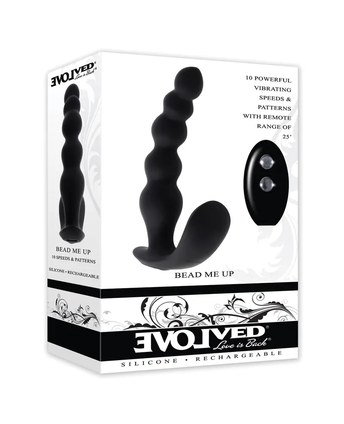 Anal Evolved Bead Me Up Rechargeable Silicone Vibrating Anal Beads with Remote Control Black Anal Evolved Bead Me Up Rechargeable Silicone Vibrating Anal Beads with Remote Control Black