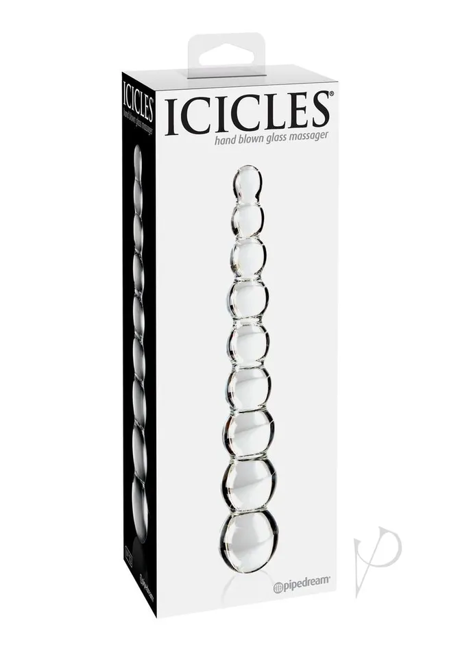 Anal Icicles No 2 Beaded Glass Anal Probe Clear Icicles