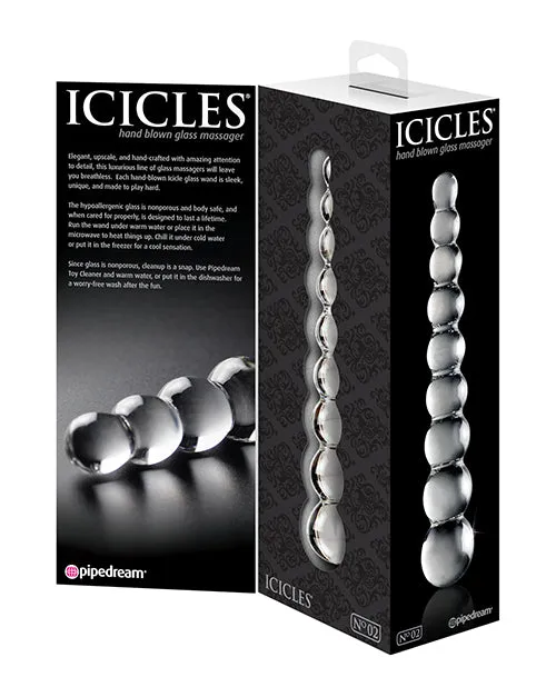 Anal Icicles No 2 Beaded Glass Anal Probe Clear Icicles