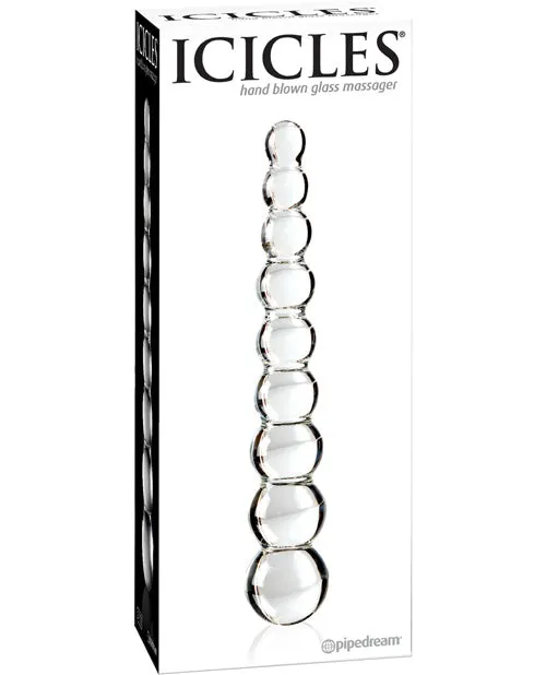 Anal Icicles No 2 Beaded Glass Anal Probe Clear Icicles
