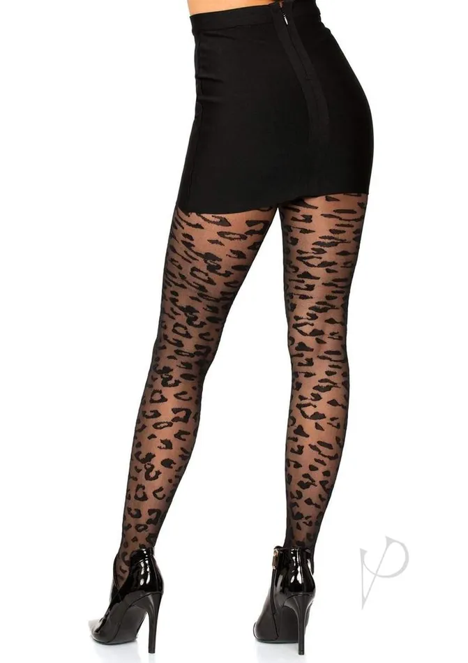 Anal Leg Avenue Leg Avenue Sheer Leopard Tights OS Black Anal Leg Avenue Leg Avenue Sheer Leopard Tights OS Black